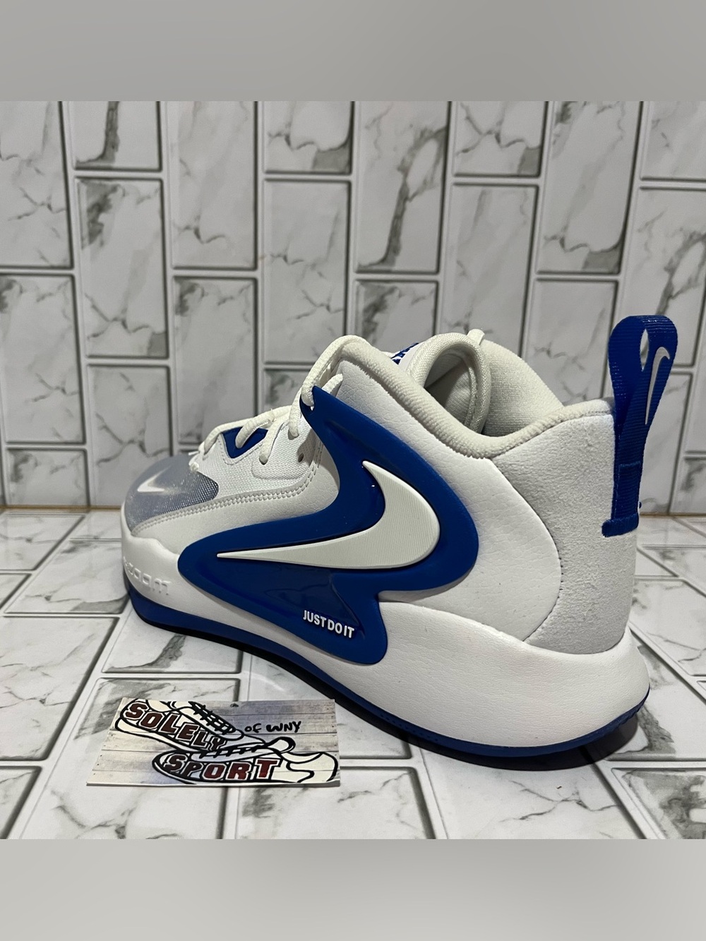 New Nike Zoom Hyperset 2 Volleyball Shoes White Royal Blue Gym Training Womens 9 - Picture 9 of 12